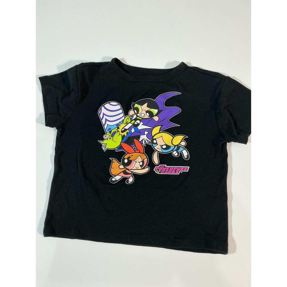 The Powerpuff Girls Graphic T-Shirt Black Retro Mojo Jojo Size Youth M